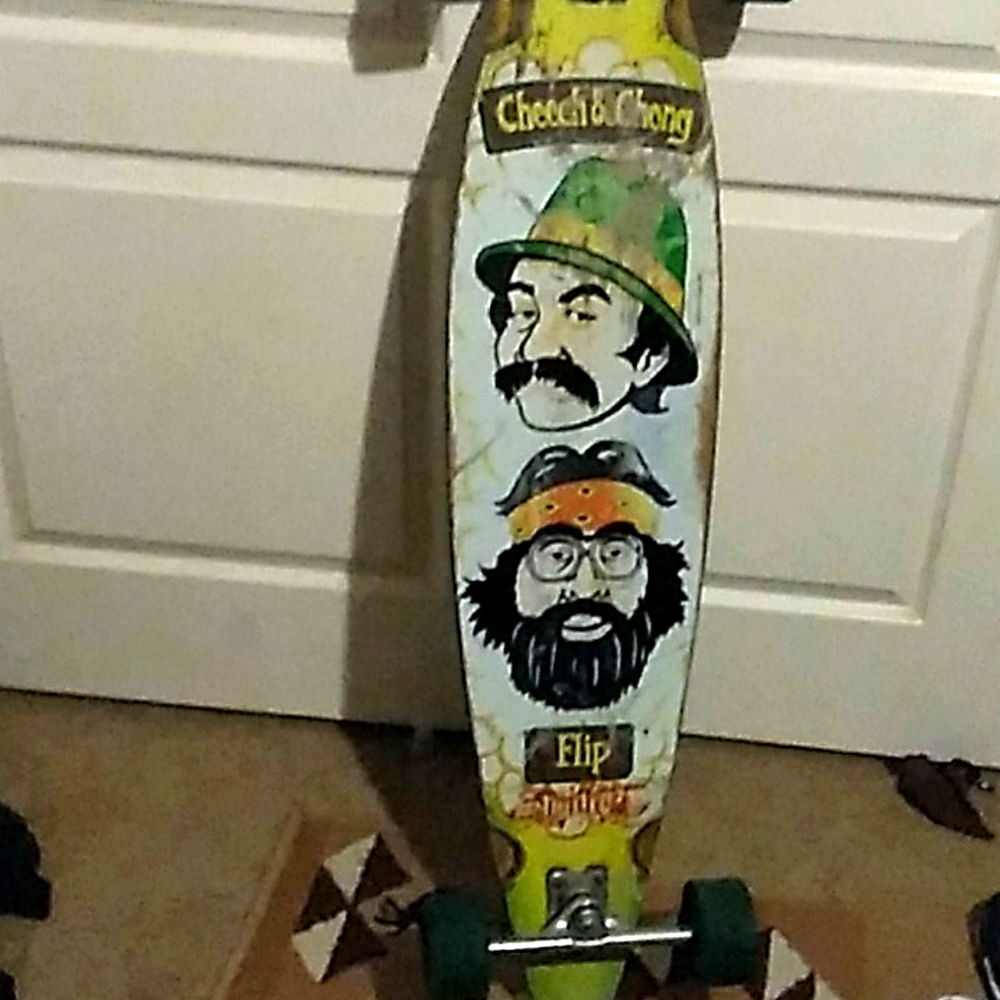 Rare Cheech and Chong flip pintail longboard